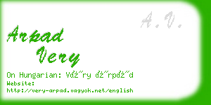 arpad very business card